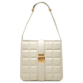 Borsa a tracolla Marie in nappa imbottita bianca Bottega Veneta