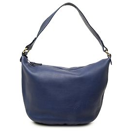 LOEWE Anagram Hobo-Tasche aus blauem genarbtem Kalbsleder