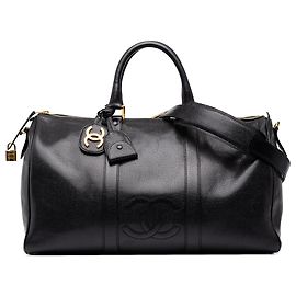 Sac Duffle Chanel Black CC Caviar