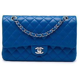 Chanel Blue Medium Classic Lambskin Double Flap