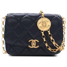 Chanel Black Small Quilted Lambskin CC Coin Flap