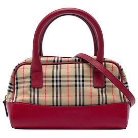 Burberry Beige Haymarket Check Canvas Satchel