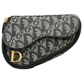 Diorissimo Saddle Pouch aus blauem Canvas