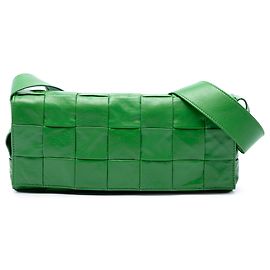 Bottega Veneta Borsa a tracolla Intrecciato Cassette in pelle di vitello Stretch Paper verde