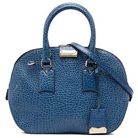 Bolso Bowling Burberry Blue Small Grained Calfskin Heritage Orchard