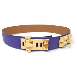 Hermès CINTO HERMES COLLIER DE CHIEN MEDOR 5CM T85 EM COURO EPSOM VIOLET