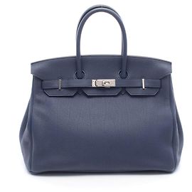 Hermès Birkin 35 Togo cuero azul nuit