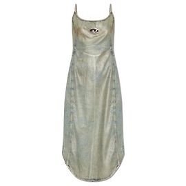 Vestido midi Diesel DE-VERA-S beige de algodón