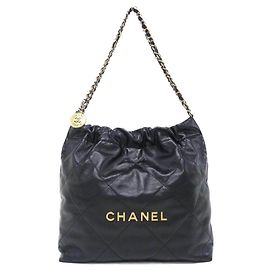 Bolso de hombro Chanel 22 Line de piel de becerro