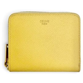 Céline Celine Piccolo Portafoglio con Zip in Pelle di Vitello Granita