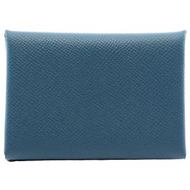 Hermès Portamonete Hermes Calvi Duo in pelle Epsom