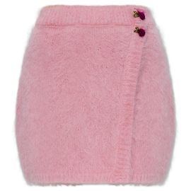 Saia rosa de lã e mohair Alessandra Rich