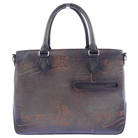 Berluti Toujours XS Scritto Leder Tote Bag