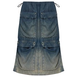 Diesel DE-MEGI-S Lyocell Midi Rock Blau