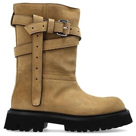 Stivaletti Moschino in suede beige