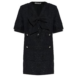 Alessandra Rich Vestido de tweed con lazo