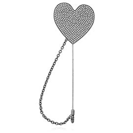 Spilla Moschino a Cuore con Cristalli Argento