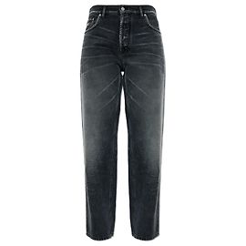 Moschino Logo Jeans Grau Baumwolle Gerade