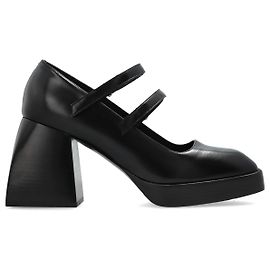 Sapatos de salto Mary Jane em pele preta Nodaleto