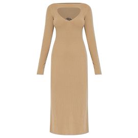 Diesel M-OLONI Strickkleid aus Wolle Beige