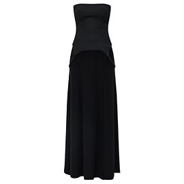 Autre Marque Vestido maxi negro con hombros descubiertos MISBHV