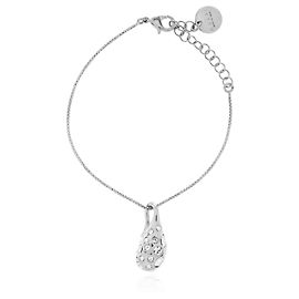 Bracciale Marni in ottone argentato con pendente a goccia e cristalli