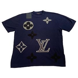 Louis Vuitton T-shirt Monogram et Fleurs en Laine Bleu Marine