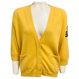 Rebeca de cashmere Brunello Cucinelli amarillo mostaza con Monili