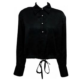 Autre Marque WE-AR4 Crawford Bluse in Schwarz mit silbernen Knöpfen