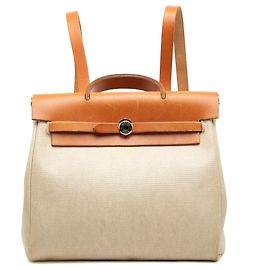 Mochila Hermès Toile Herbag PM Beige