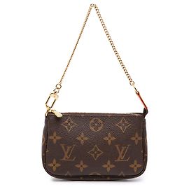 Bolsa de Mão Louis Vuitton Monogram Mini Pochette Accessoires Castanha