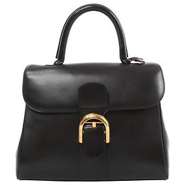 Borsa a mano Delvaux Brillant MM in pelle, Marrone
