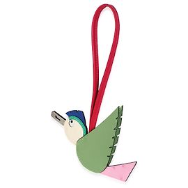 Hermès Vert Criquet Bubblegum Naturel Bleu Epsom Ostrich Mysore Birdy Charm