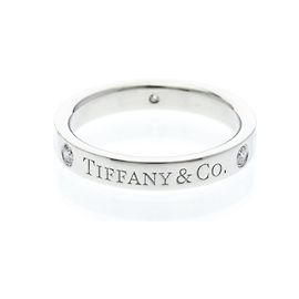 Autre Marque Anello Tiffany Flat Band con diamanti