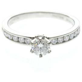 Autre Marque Anillo Tiffany Solitaire con engaste en carril
