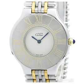 Cartier Must 21 Unisex Quarz Uhr aus vergoldetem Stahl