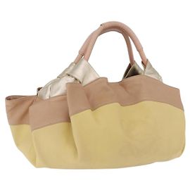 LOEWE Nappa Aire Anagram Hand Bag Leather Yellow Gold Auth ka6859 - Jerrillo