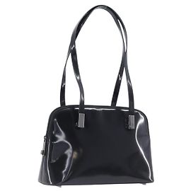 GUCCI Schultertasche Lackleder Silver Black 001 3261 Auth mr3142 - Jerrillo