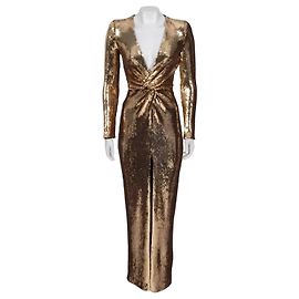 Autre Marque Nadine Merabi Jennifer Gold Sequin Maxi Dress NWOT 34/XS gebraucht