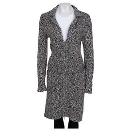 Cardigan lungo in cashmere bianco e nero Chanel Sz.40/S usato