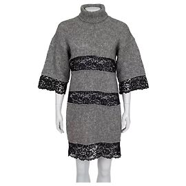 Abito in maglia di mohair Dolce & Gabbana con pizzo delicato sz. 42 usato
