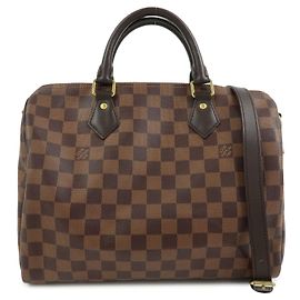 Louis Vuitton Damier Speedy Bandouliere 30 Boston Bag Brown N41367