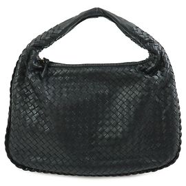 BOTTEGA VENETA Sac à épaule Hobo en cuir Intrecciato Noir 115653