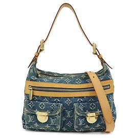 Louis Vuitton Monogram Denim Baggy PM 2Way Bag Shoulder Bag Blue M95049