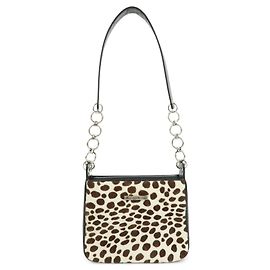 Autre Marque SAINT LAURENT PARIS Borsa a tracolla in pelle e pony hair leopardata Beige Brown
