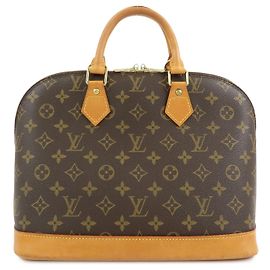 Louis Vuitton Monogram Alma PM Canvas Leather Hand Bag Brown M51130