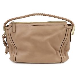 Borsa a tracolla in pelle Bamboo GUCCI con ciondolo nappa rosa beige 269949