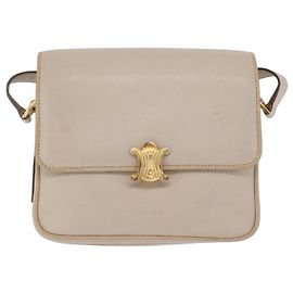 Céline CELINE Sac à épaule en cuir beige doré Auth mr3163 - Jerrillo