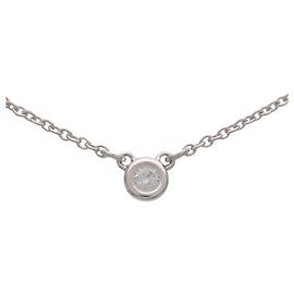 Tiffany & Co By The Yard 1P Diamond Necklace SV925 Silver