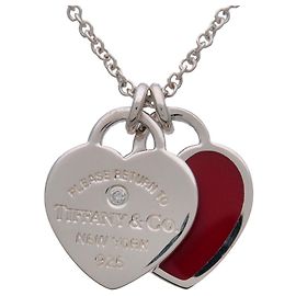Tiffany & Co Collier Return to Tiffany Double Heart Tag 1P Diamond Red